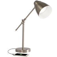 Thumbnail for Brushed Silver LED Adjustable Desk Lamp-4