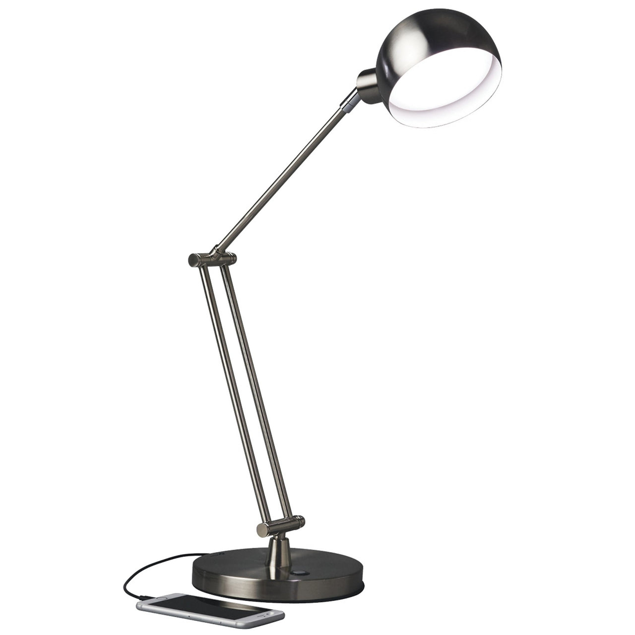 Brushed Nickel LED Adjustable Desk Lamp-0