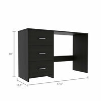 Thumbnail for Echo Black Computer Desk with Three Drawers-1