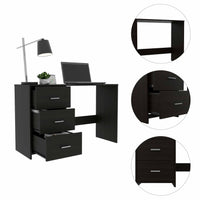 Thumbnail for Echo Black Computer Desk with Three Drawers-3