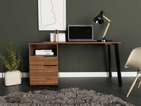 Thumbnail for Contempo Flair Mahogany and Black Office Desk-0