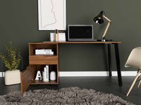 Thumbnail for Contempo Flair Mahogany and Black Office Desk-2
