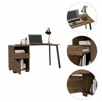 Thumbnail for Contempo Flair Mahogany and Black Office Desk-3