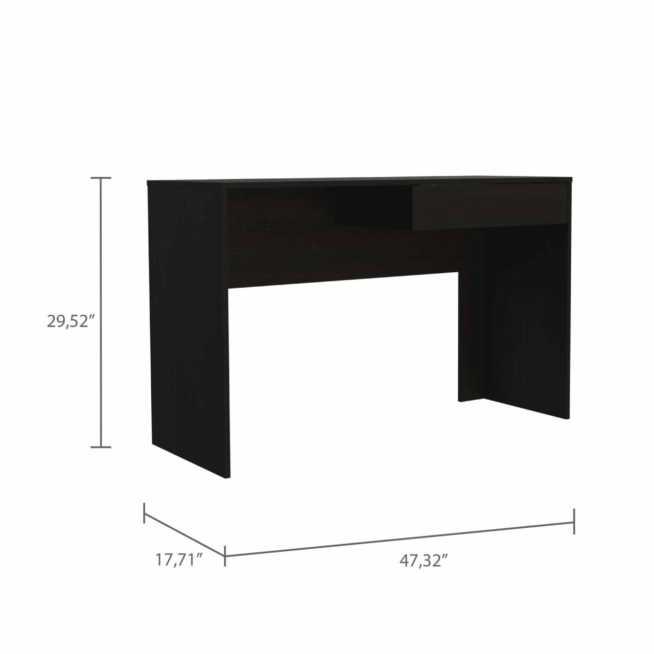 Clio Black Computer Desk with Drawer-1