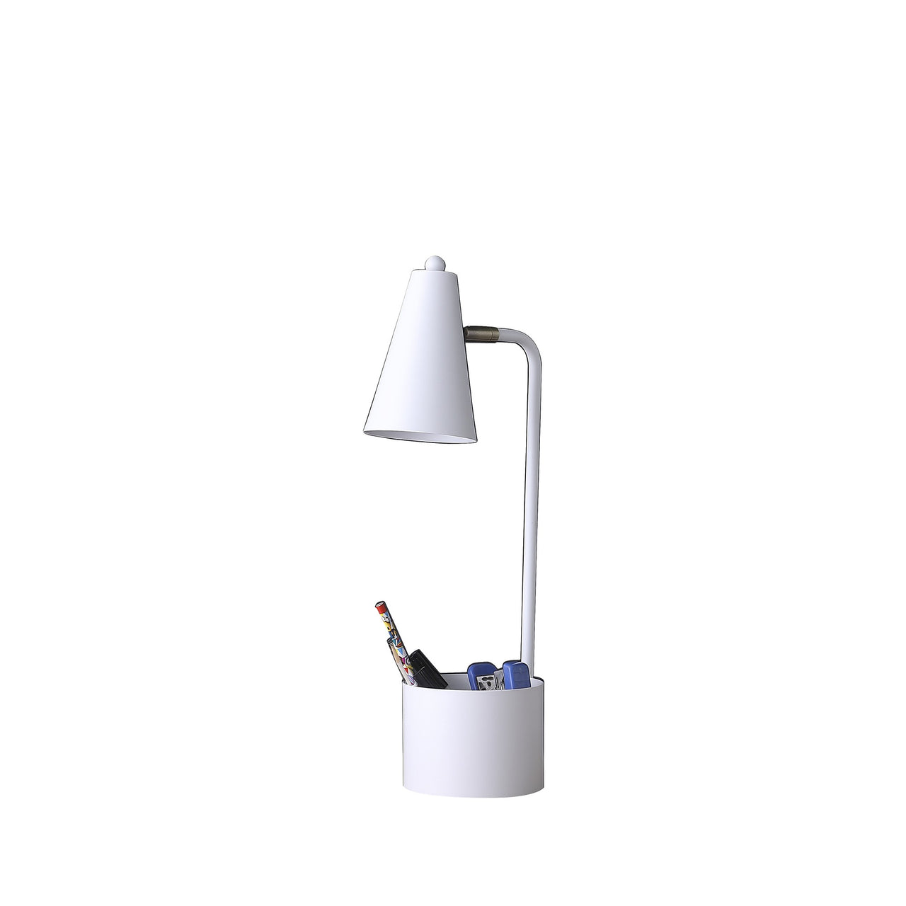20" Compact White Student Metal Desk Lamp-0