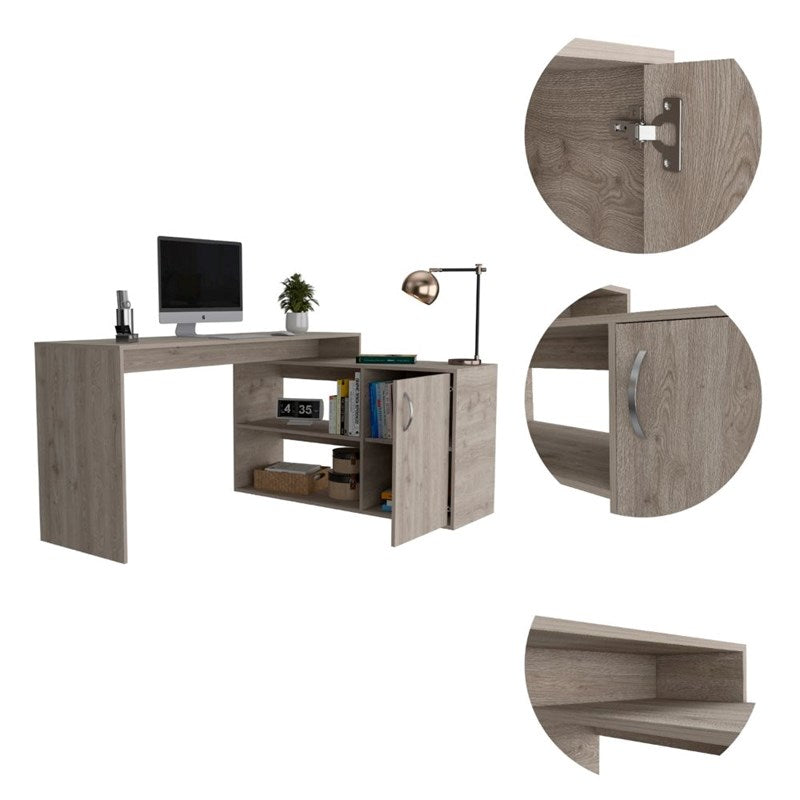 Contemporary and Professional Light Grey Home Office Desk-1