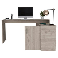 Thumbnail for Contemporary and Professional Light Grey Home Office Desk-2