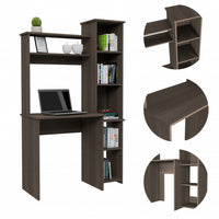 Thumbnail for Modern Smokey Oak  Office Desk with Storage Cabinet-2