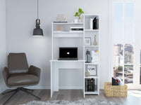 Thumbnail for Modern White  Office Desk with Storage Cabinet-0